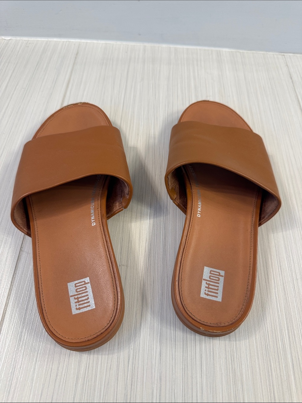 FitFlop Women's Brown Wide Band Slide Sandals